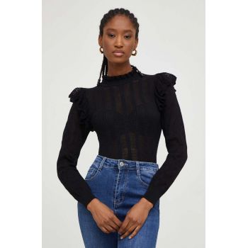 Answear Lab pulover femei, culoarea negru, light, cu turtleneck