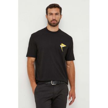 Boss Orange tricou BOSS ORANGE barbati, culoarea negru, cu imprimeu ieftin