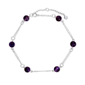 Bratara de glezna din argint Silver Amethyst