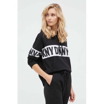 Dkny bluza pijama femei, culoarea negru de firma originale