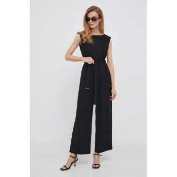 Dkny salopeta culoarea negru, cu decolteu rotund