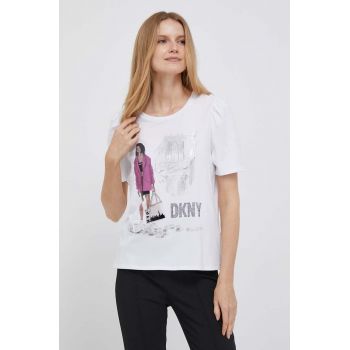 Dkny tricou femei, culoarea alb