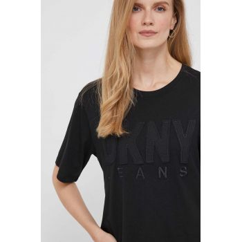 Dkny tricou femei, culoarea negru