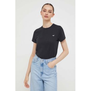 Hollister Co. tricou femei, culoarea negru