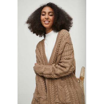 Medicine pulover femei, culoarea bej, călduros