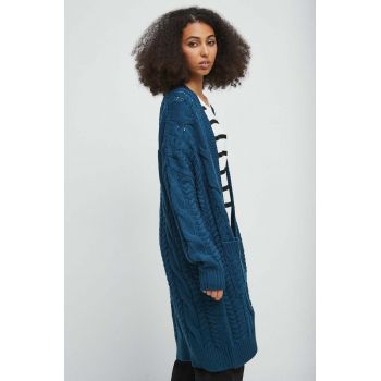 Medicine pulover femei, culoarea turcoaz, călduros de firma original