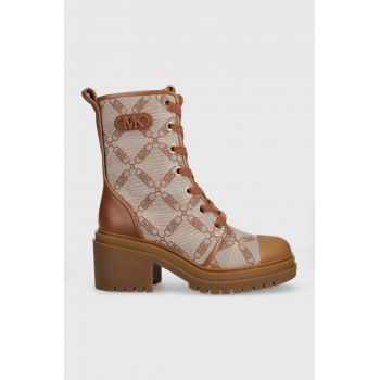MICHAEL Michael Kors botine Hanley femei, culoarea maro, cu toc drept, 40F3HYME5Y