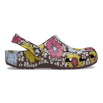 Saboti Crocs Classic Retro Floral Clog Multicolor - Dark Cherry/Multi de firma originali