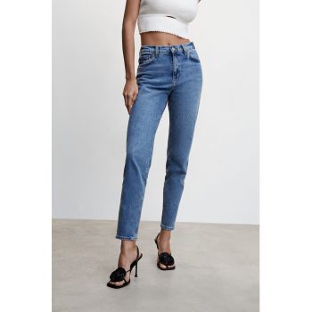 Blugi mom fit cu talie inalta