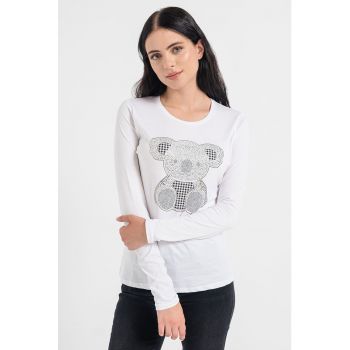Bluza cu aplicatii cu strasuri