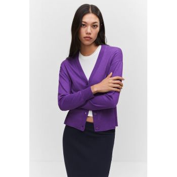 Cardigan tricotat fin cu decolteu in V Lucca