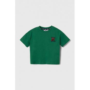 Fila tricou de bumbac pentru copii TAUFKIRCHEN culoarea verde, cu imprimeu