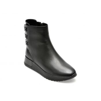 Ghete EPICA negre, K330014, din piele naturala