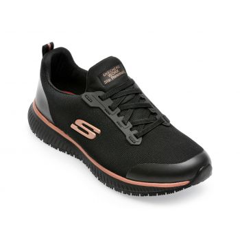 Pantofi SKECHERS negri, SQUAD SR, din material textil