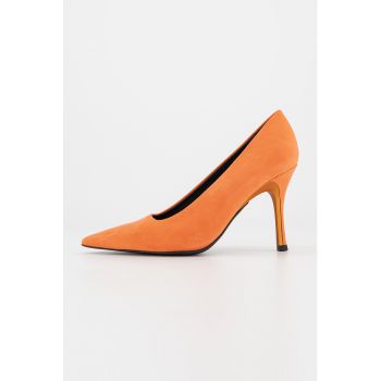 Pantofi stiletto de piele intoarsa cu varf ascutit Code