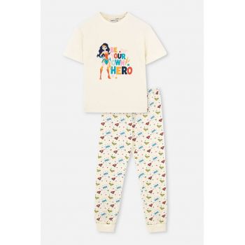 Pijama de bumbac cu imprimeu ieftine