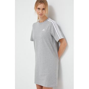 adidas rochie din bumbac culoarea gri, mini, oversize HR4924 de firma originala