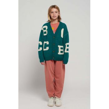 Bobo Choses cardigan cu amestec de lână pentru copii culoarea verde de firma original