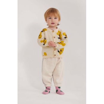 Bobo Choses cardigan din bumbac pentru bebeluși culoarea bej de firma original