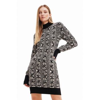 Desigual rochie culoarea negru, mini, mulata