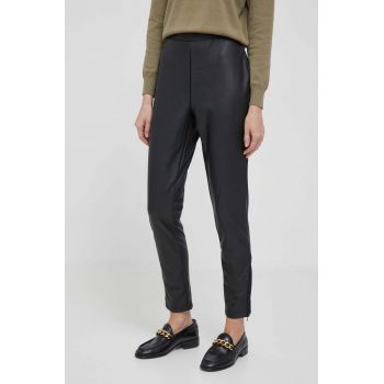 Dkny colanti femei, culoarea negru, neted