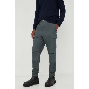 G-Star Raw pantaloni de bumbac culoarea verde, cu fason cargo