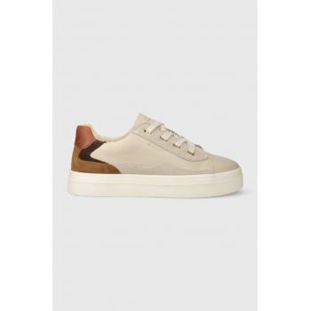 Gant sneakers din piele Avona culoarea bej, 27531158.G229