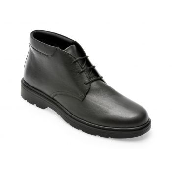 Ghete GEOX negre, U36D1B, din piele naturala