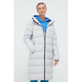 Jack Wolfskin geaca de puf femei, culoarea gri, de iarna de firma originala