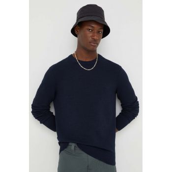 Marc O'Polo pulover de bumbac culoarea albastru marin ieftin