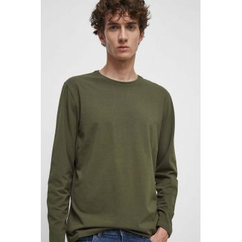 Medicine longsleeve barbati, culoarea verde, neted