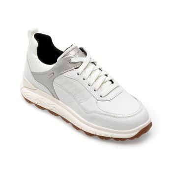 Pantofi GEOX albi, D3626D, din piele naturala
