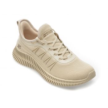 Pantofi SKECHERS bej, BOBS GEO, din material textil