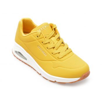 Pantofi SKECHERS galbeni, UNO, din piele ecologica