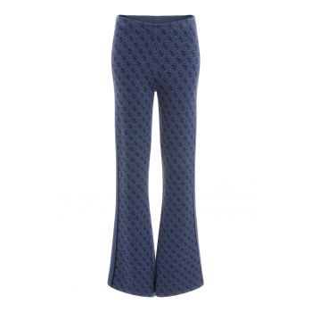 Pantaloni evazati cu imprimeu logo
