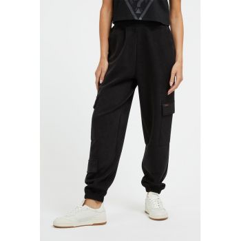 Pantaloni sport cu talie inalta si buzunare cu clapa pentru fitness