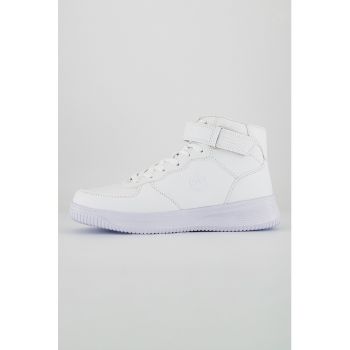 Pantofi sport mid-high de piele ecologica cu banda velcro