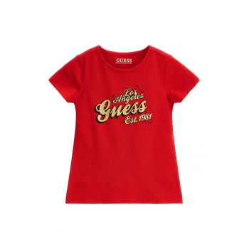 Tricou cu decolteu la baza gatului si imprimeu logo