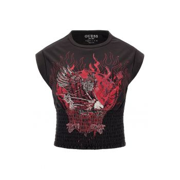 Tricou din amestec de lyocell cu imprimeu grafic
