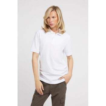 Tricou polo slim fit din material pique la reducere