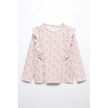 Bluza de bumbac cu volane Linda
