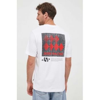 Boss Orange tricou din bumbac BOSS ORANGE culoarea alb, cu imprimeu