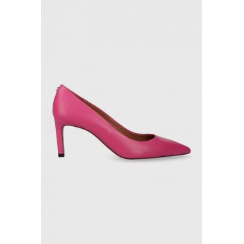 BOSS stilettos de piele Janet Pump 70-N culoarea roz, 50498836 de firma originali