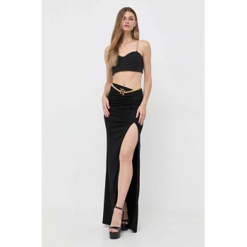 Elisabetta Franchi fusta culoarea negru, maxi, drept