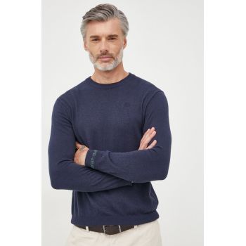 Pepe Jeans pulover din amestec de lana barbati, culoarea albastru marin, light de firma original