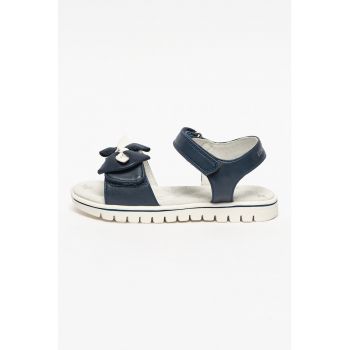 Sandale de piele ecologica cu velcro si funda Lara