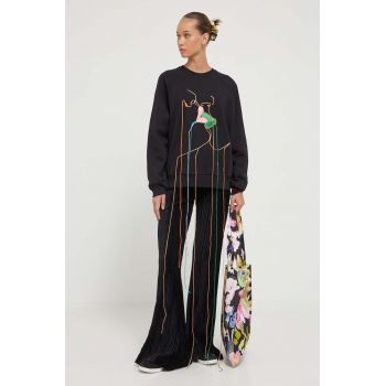 Stine Goya bluza femei, culoarea negru, cu imprimeu