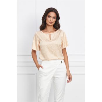 Bluza LaDonna bej cu picatele vaporoasa