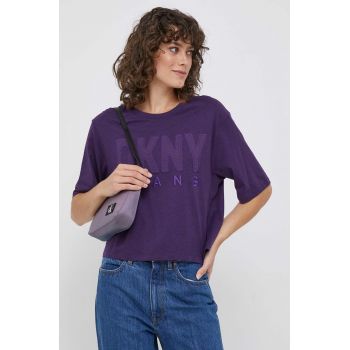 Dkny tricou femei, culoarea violet