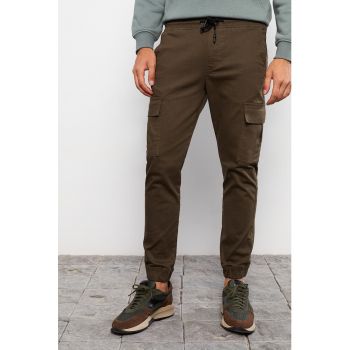 Pantaloni cargo cu snur de ajustare in talie